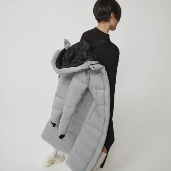 Brand: Canada goose Alliston parka. Size: medium. Color: light gray - Picture 2 of 9